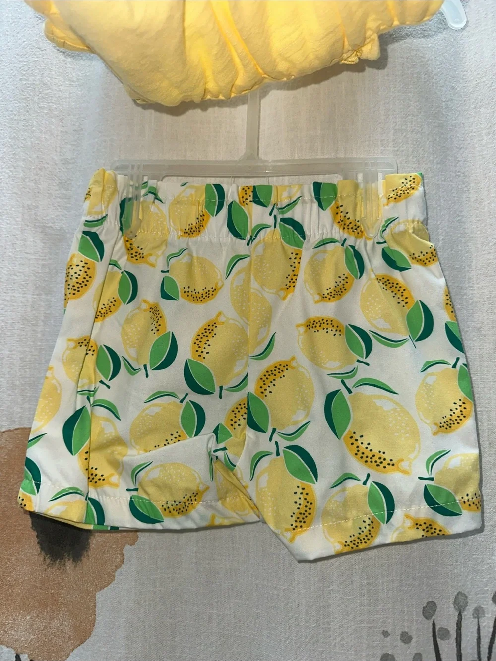 Kidgets Yellow Ruffle Tank with Lemon Print Shorts